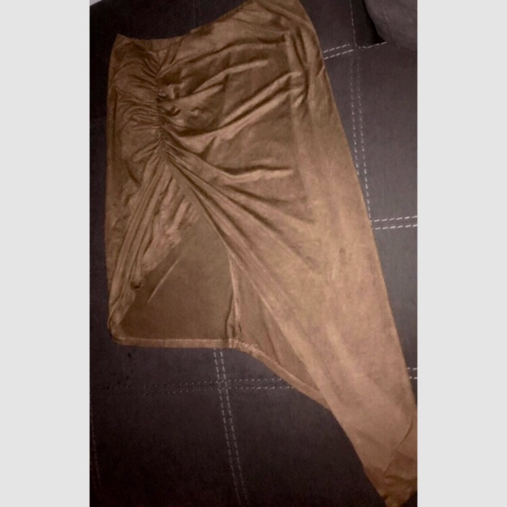 Brown suede like skirt
